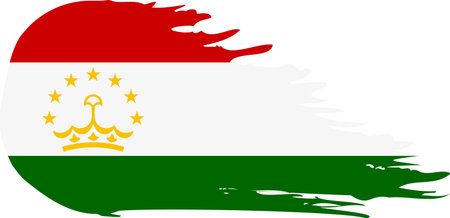 Tajikistan comet flag fly, grunge brush vectorのイラスト素材