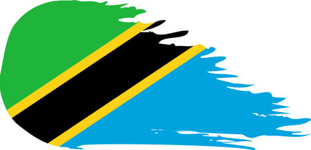 Tanzania comet flag fly, grunge brush vectorのイラスト素材