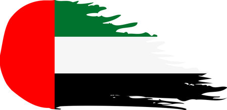 United Arab Emirates comet flag fly, grunge brush vectorのイラスト素材