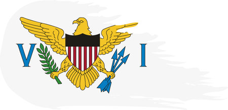 United States Virgin Islands comet flag fly, grunge brush vectorのイラスト素材
