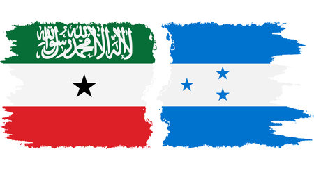 Honduras and Somaliland grunge flags connection, vectorのイラスト素材