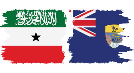 Saint Helena and Somaliland grunge flags connection, vectorのイラスト素材