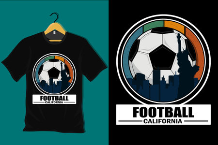 Football California Retro Vintage T Shirt Designのイラスト素材
