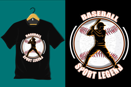Baseball Sport Legend Retro Vintage T Shirt Designのイラスト素材