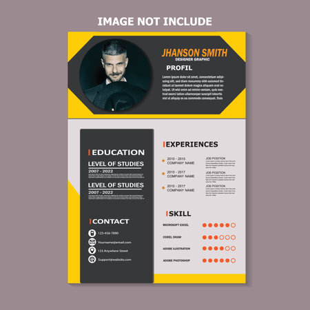 Black Yellow Curiculum Vintae Template Designのイラスト素材