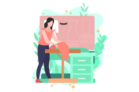 Fashion Designer Flat Design Illustrationのイラスト素材