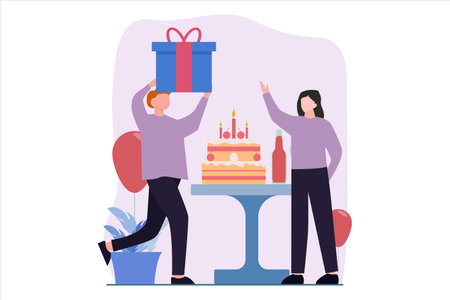 Birthday Flat Designのイラスト素材