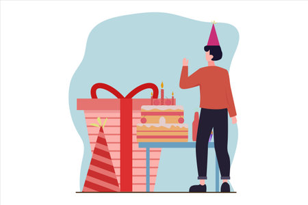 Birthday Flat Designのイラスト素材
