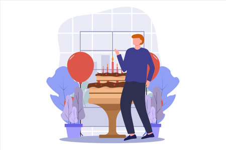 Birthday Flat Designのイラスト素材