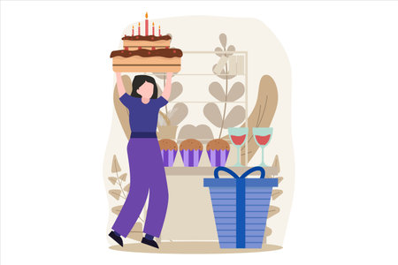 Birthday Flat Designのイラスト素材