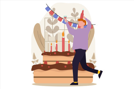 Birthday Flat Designのイラスト素材