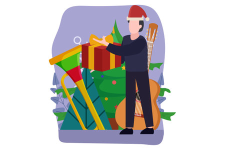 Christmas Decoration Flat Designのイラスト素材