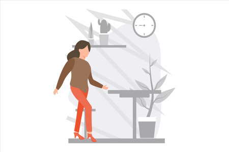 Coffee Shop Flat Design Illustrationのイラスト素材