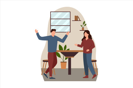 Coffee Shop Flat Design Illustrationのイラスト素材