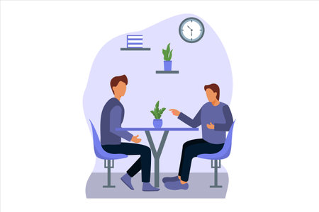 Coffee Shop Flat Design Illustrationのイラスト素材