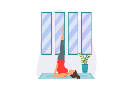 Yoga Flat Designのイラスト素材