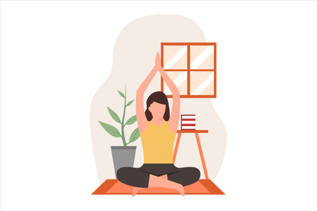 Yoga Flat Designのイラスト素材