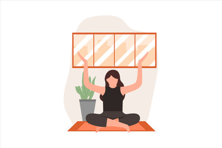 Yoga Flat Designのイラスト素材