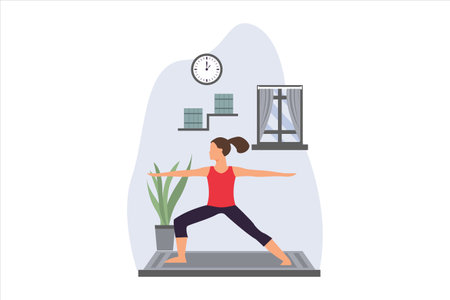 Yoga Flat Designのイラスト素材