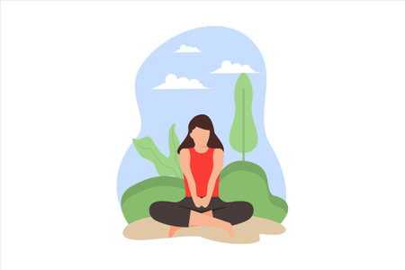 Yoga Flat Designのイラスト素材