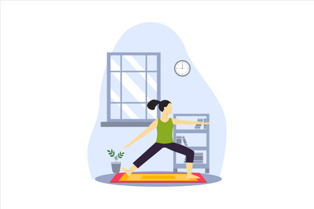 Yoga Flat Designのイラスト素材