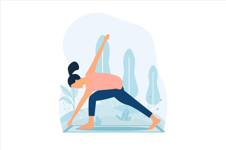 Yoga Flat Designのイラスト素材