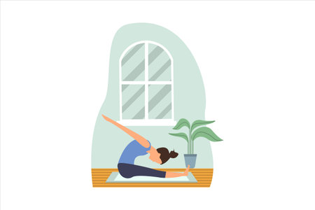 Yoga Flat Designのイラスト素材