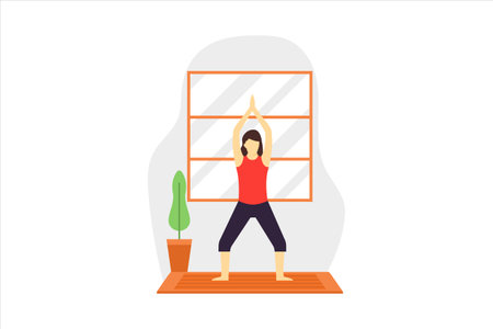 Yoga Flat Designのイラスト素材