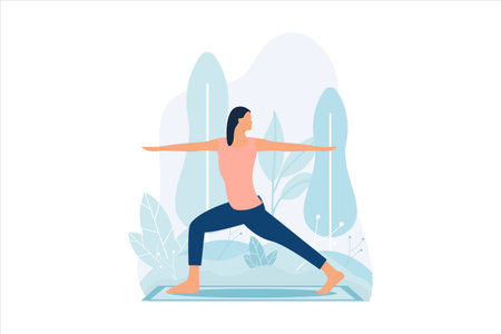 Yoga Flat Designのイラスト素材