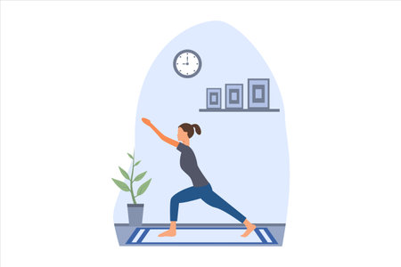 Yoga Flat Designのイラスト素材