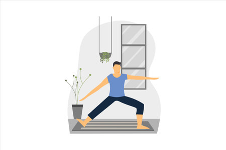 Yoga Flat Designのイラスト素材