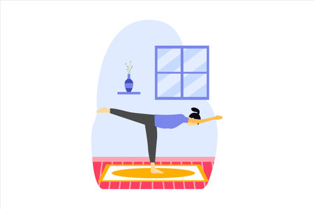 Yoga Flat Designのイラスト素材
