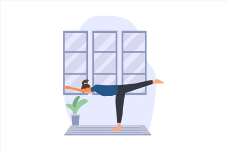 Yoga Flat Designのイラスト素材