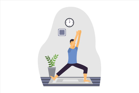 Yoga Flat Designのイラスト素材