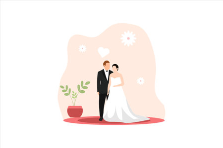 Wedding Flat Designのイラスト素材