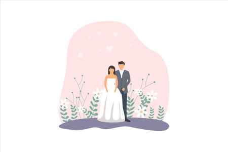 Wedding Flat Designのイラスト素材