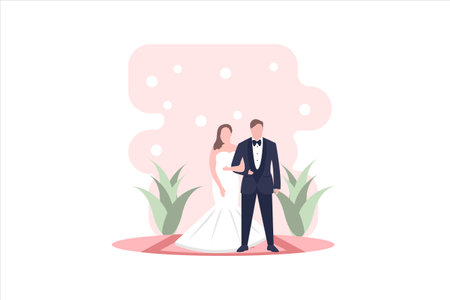 Wedding Flat Designのイラスト素材