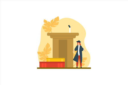 Graduation Flat Designのイラスト素材