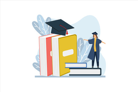 Graduation Flat Designのイラスト素材