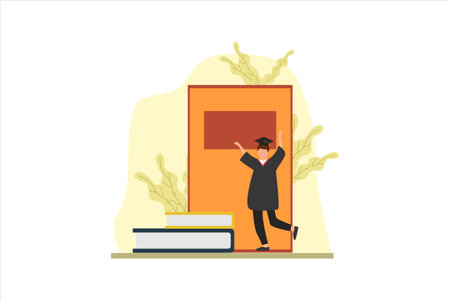 Graduation Flat Designのイラスト素材
