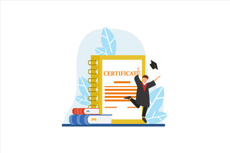 Graduation Flat Designのイラスト素材