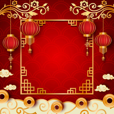 Chinese New Year Event Backgroundのイラスト素材