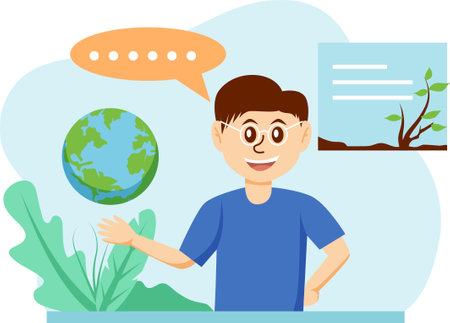 Earth Day Flat Design Illustrationのイラスト素材