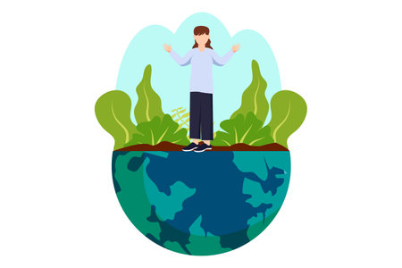 Earth Day Flat Design Illustrationのイラスト素材