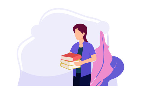 World Book Day Flat Design Illustrationのイラスト素材