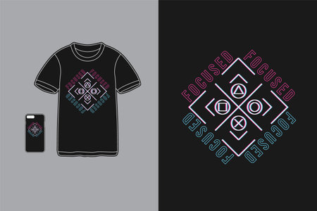 focused , logo glitch t-shirt,case mockupのイラスト素材