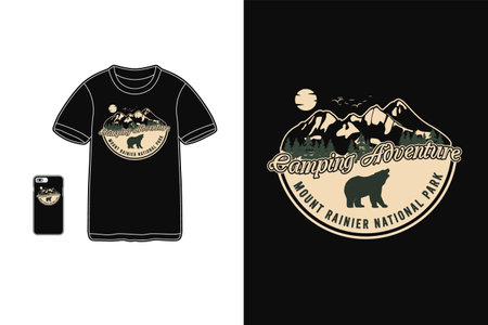 Camping adventure,t-shirt merchandise silhouette mockup typographyのイラスト素材