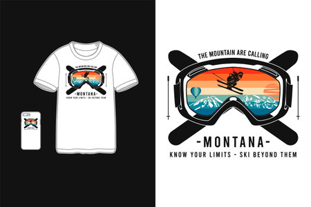 Montana know your limits,t-shirt mockup silhouette merchandise mockupのイラスト素材