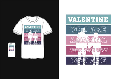 Valentine,t-shirt mockup cute merchandise mockupのイラスト素材