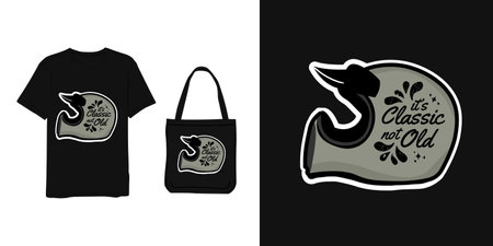 helmet It's classic not old ,lettering green pastel modern simple styleのイラスト素材